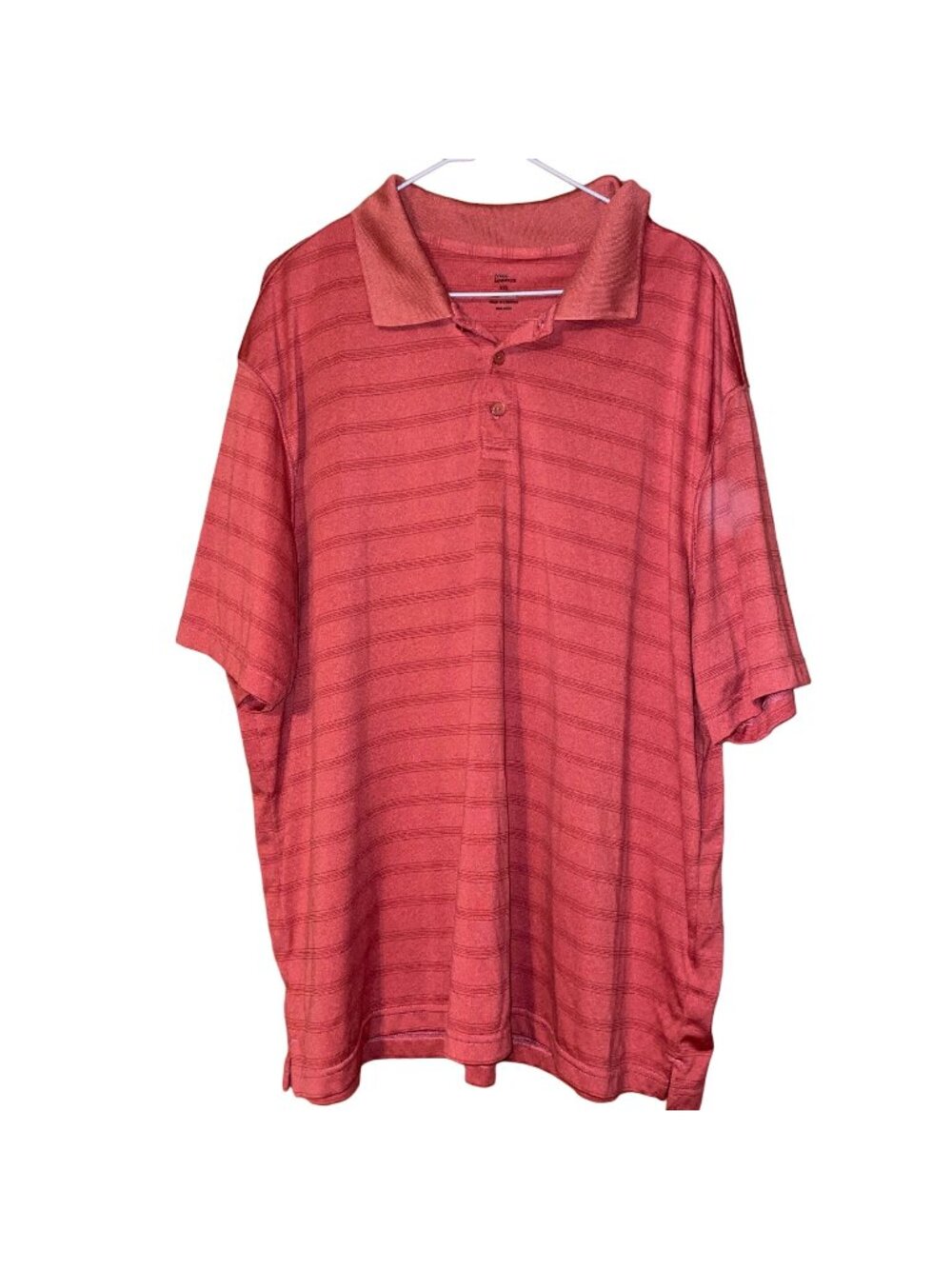 Mark Edwards Mens XXL Striped Polo Shirt 100% Polyester Short Sleeve Casual Wear